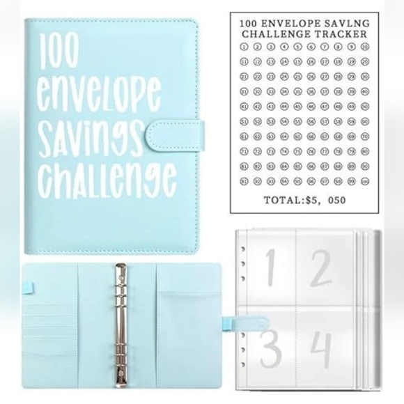 100 Envelope Money Savings Challenge Budget Binder - Picture 2 of 8